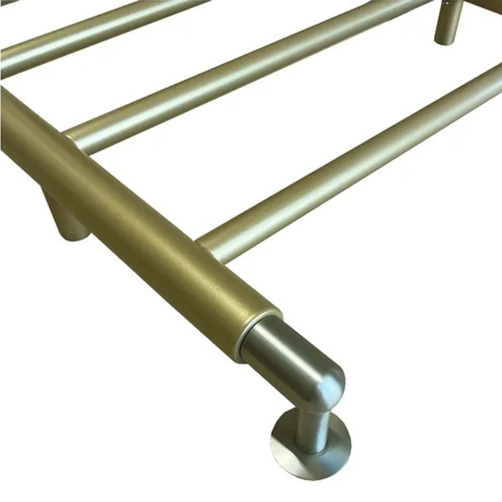 Product cut out image of the Radox Brushed Brass Electric Radiator Hardwire Kit right-sided